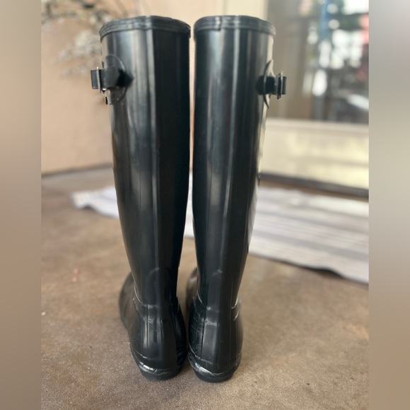 Hunter Boots Tall Glossy Black Size 9 - Picture 4 of 13